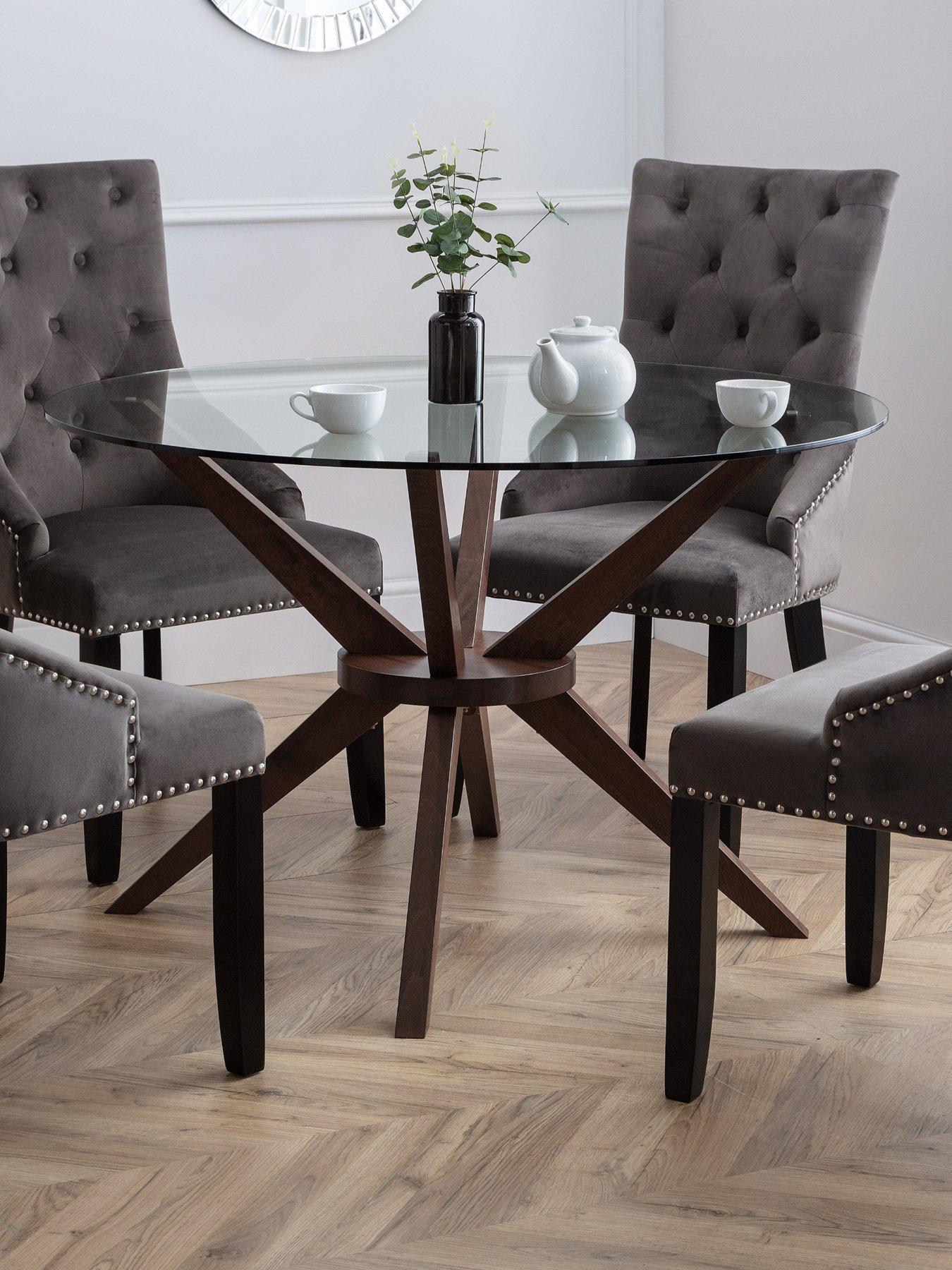 Julian Bowen Chelsea 120 cm Round Glass Top Dining Table