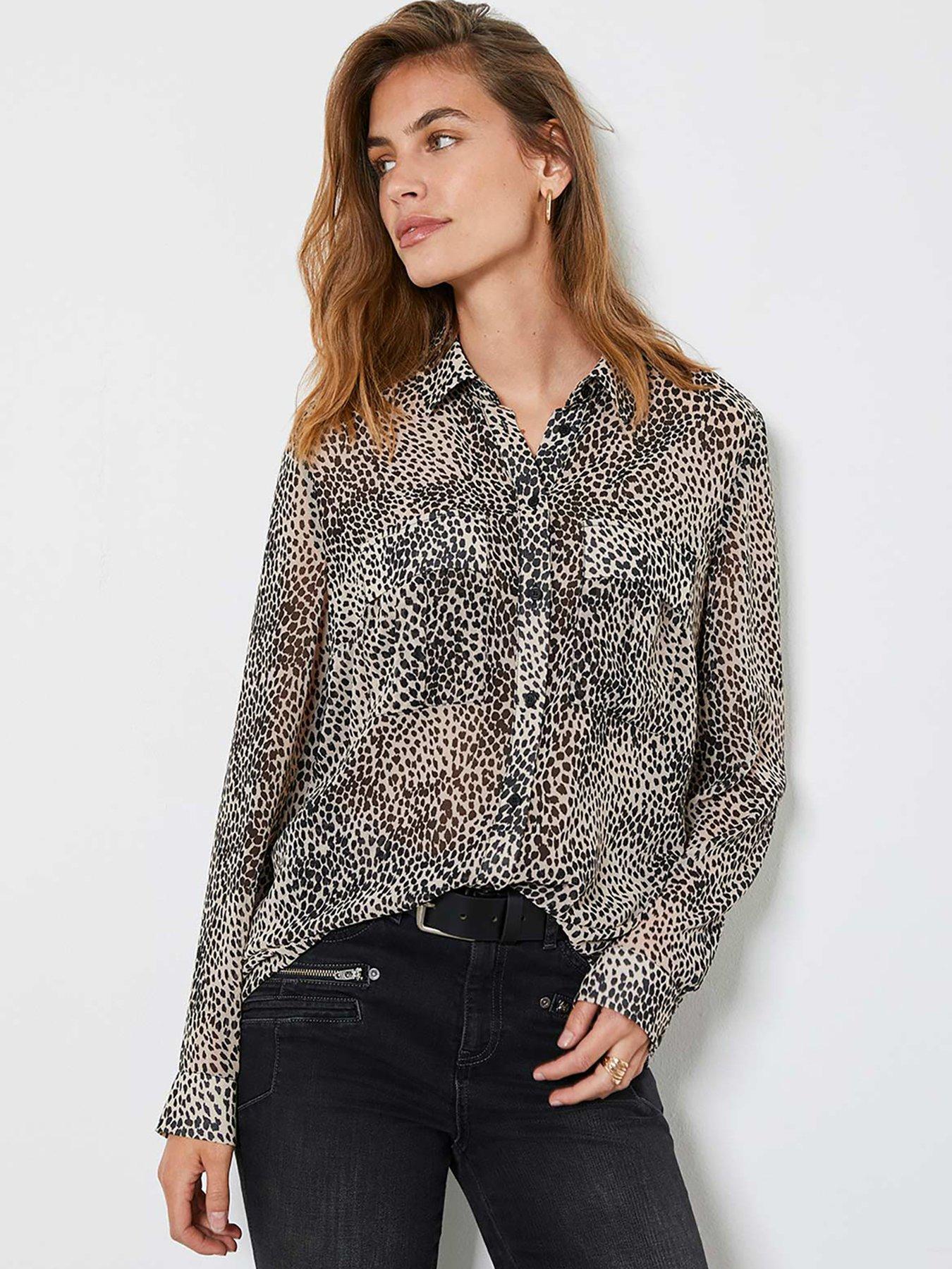 mint velvet animal print blouse