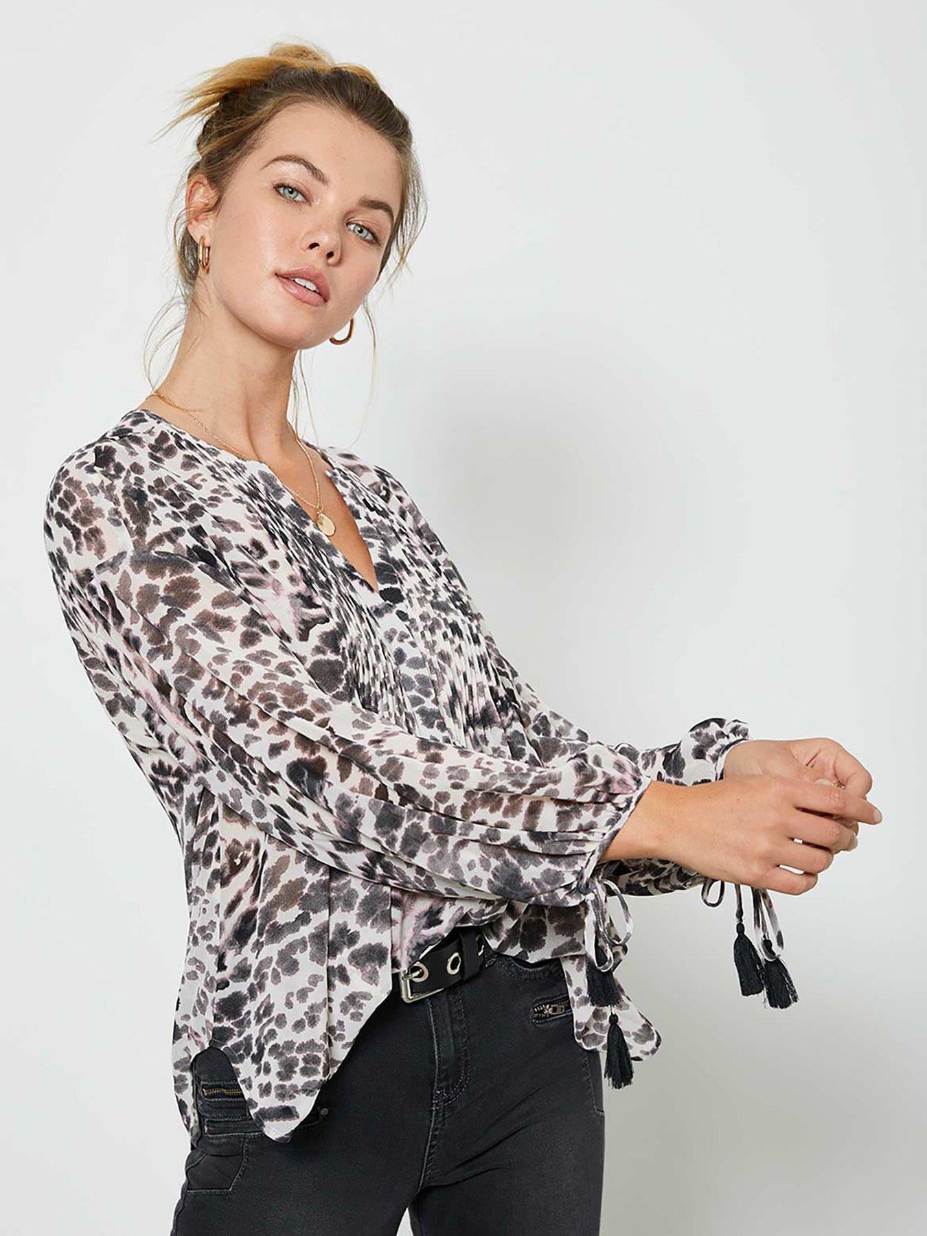 mint velvet animal print blouse
