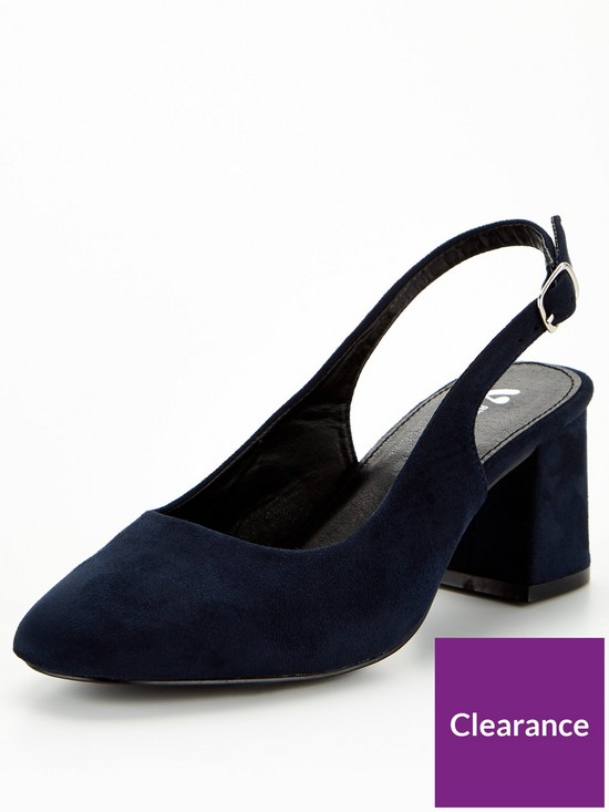 front image of v-by-very-wide-fit-block-heel-slingback-navy