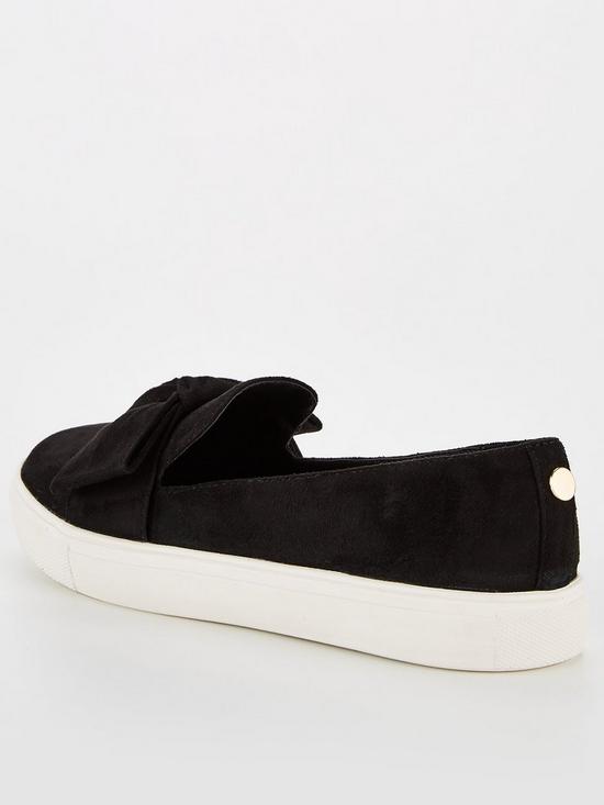 stillFront image of v-by-very-bow-slip-on-trainers-black