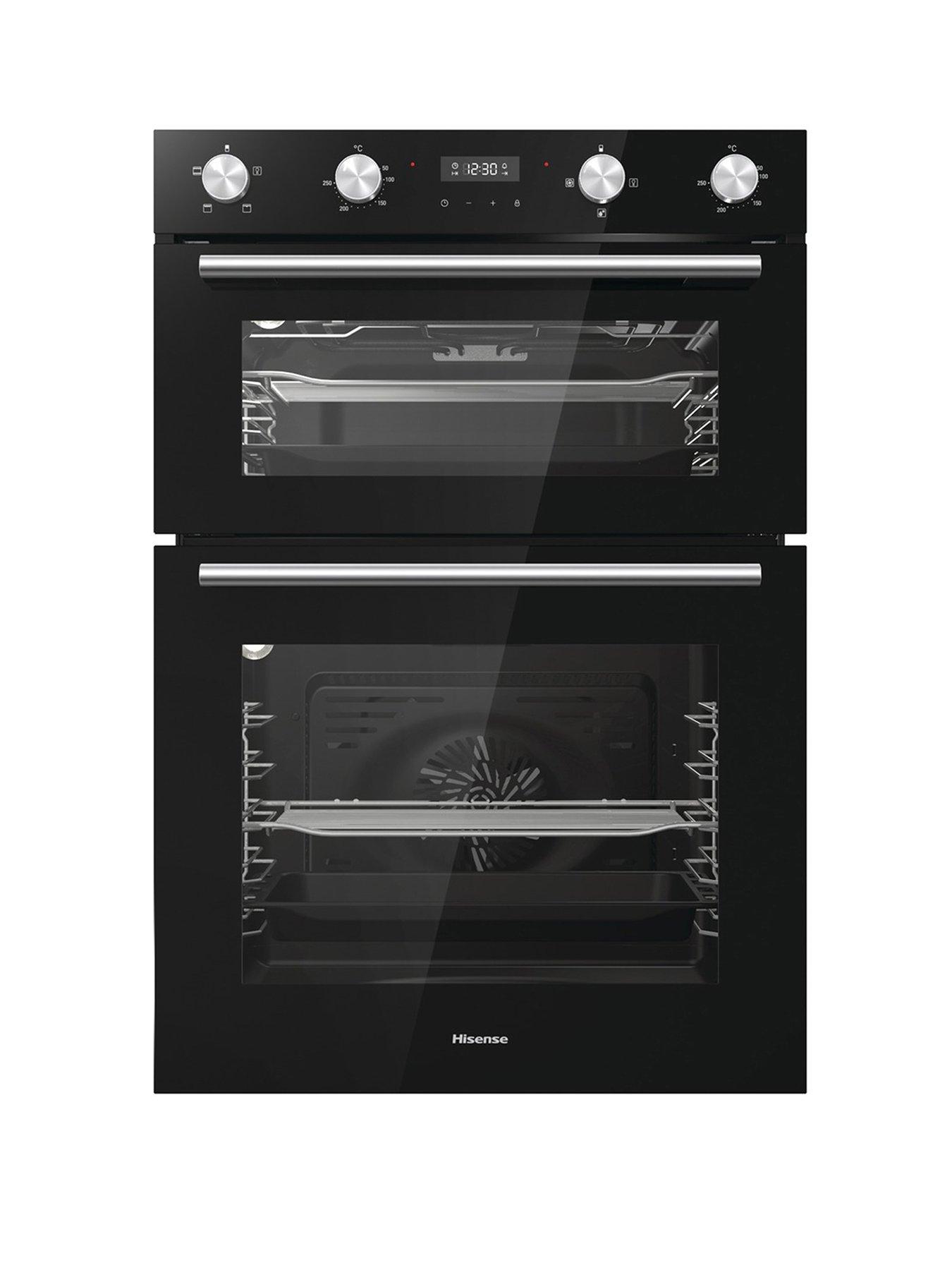 front image of hisense-bid95211bguk-60cm-widenbspbuilt-in-double-oven-black