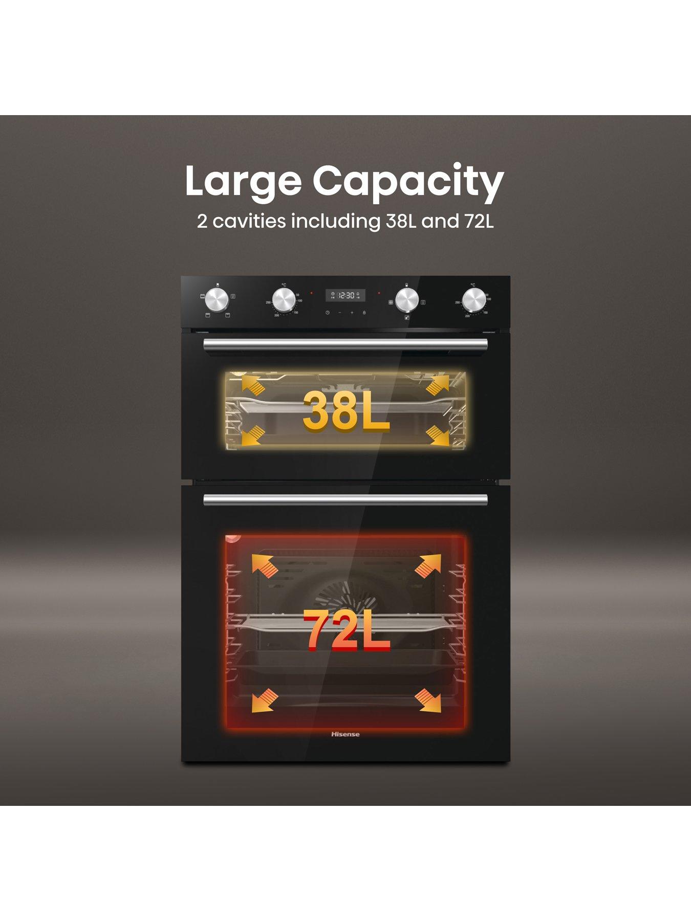  image of hisense-bid95211bguk-60cm-widenbspbuilt-in-double-oven-black