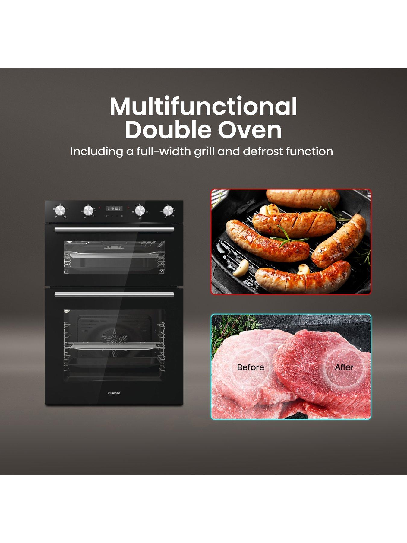  image of hisense-bid95211bguk-60cm-widenbspbuilt-in-double-oven-black