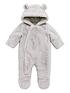  image of mini-v-by-very-baby-unisex-faux-fur-cuddle-suit-grey
