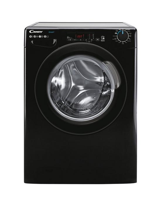 front image of candy-smart-cs-148tbbe1-80-8kg-load-1400-spin-washing-machine-black