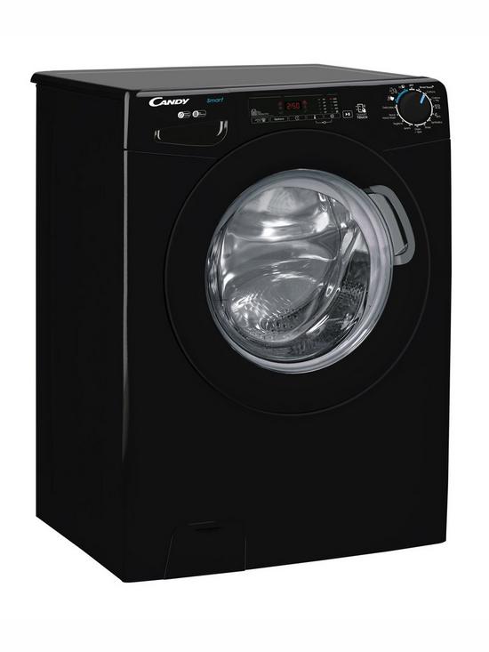 stillFront image of candy-smart-cs-148tbbe1-80-8kg-load-1400-spin-washing-machine-black