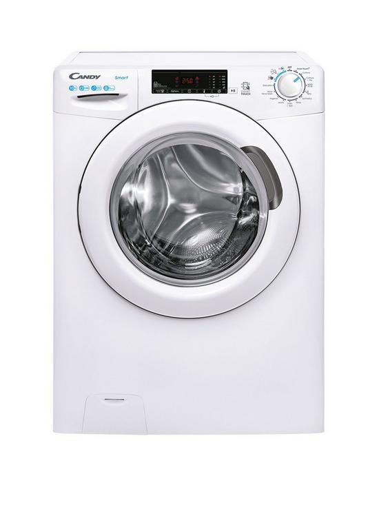 front image of candy-smart-cs-1410te-10kg-washing-machine-with-1400-rpm-spin-white-with-wifi-connectivity