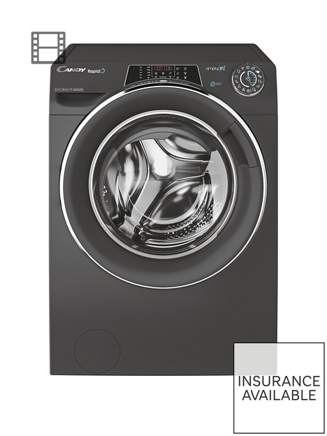 candy-rapido-ro16106dwmcre-80nbsp10kg-wash-1600-spin-washing-machine-graphite
