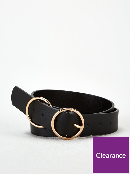 front image of v-by-very-ola-double-buckle-belt-black