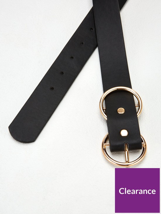 back image of v-by-very-ola-double-buckle-belt-black