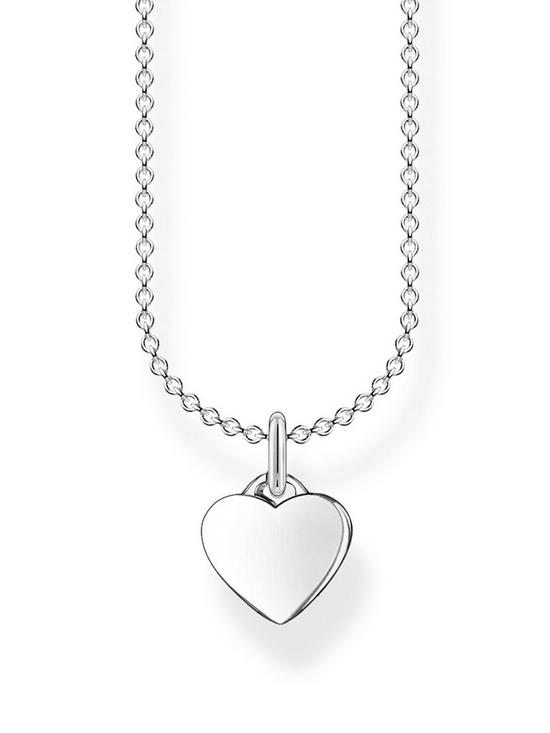 front image of thomas-sabo-sterling-silver-heart-pendant-necklace