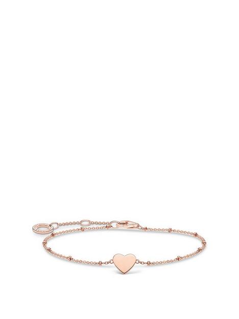 thomas-sabo-rose-gold-plated-sterling-silver-heart-bracelet