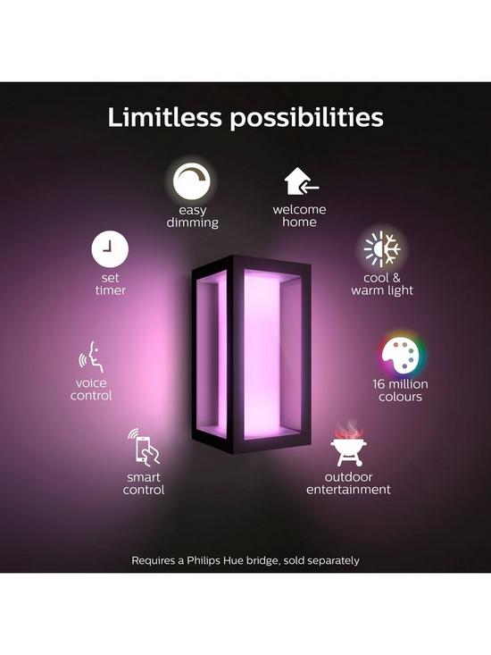 stillFront image of philips-hue-hue-impress-slim-white-amp-colour-ambiance-led-smart-outdoor-wall-light-double-pack