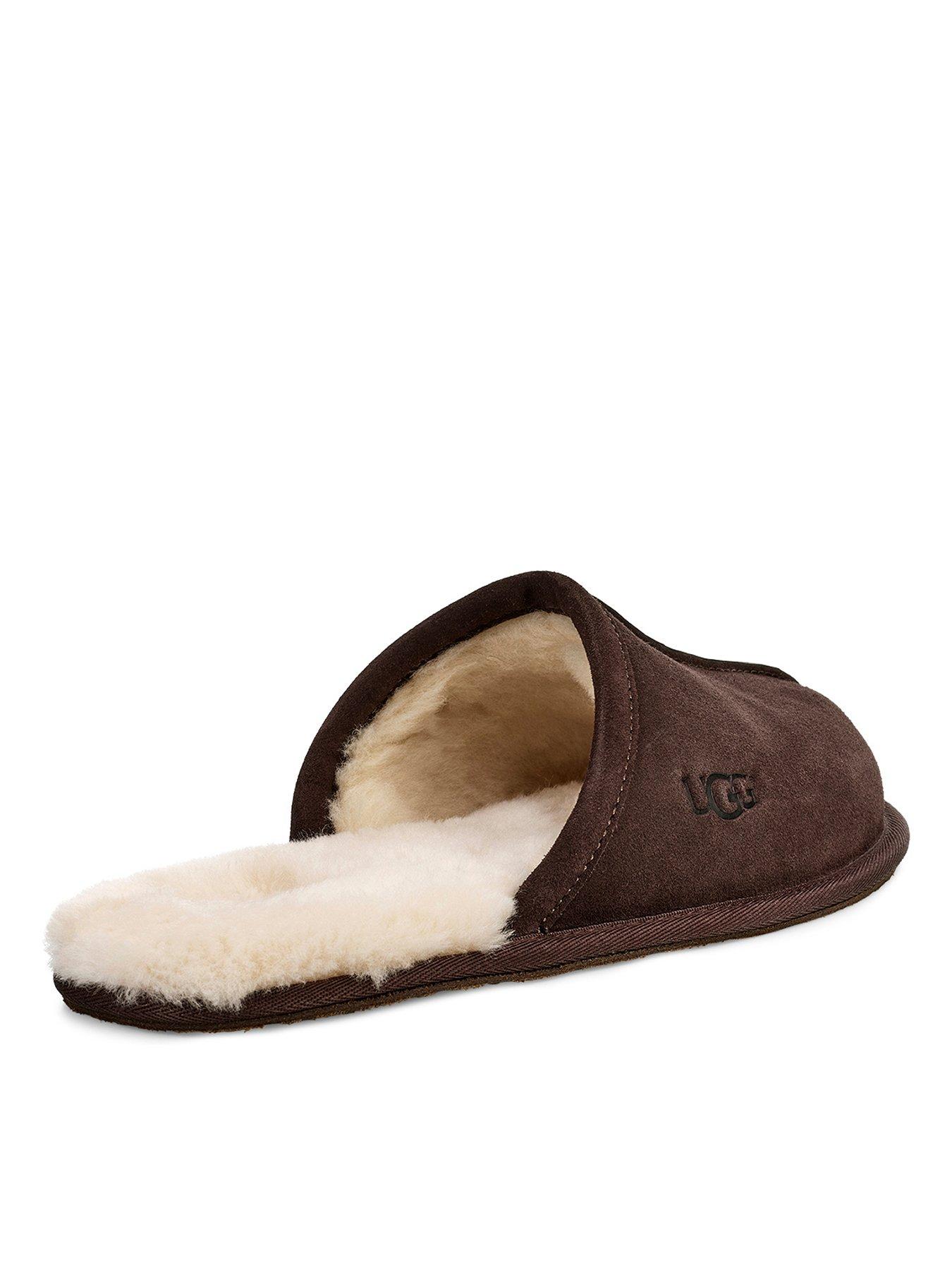 UGG Scuff Suede Sheepskin Lined Slippers Espresso littlewoods