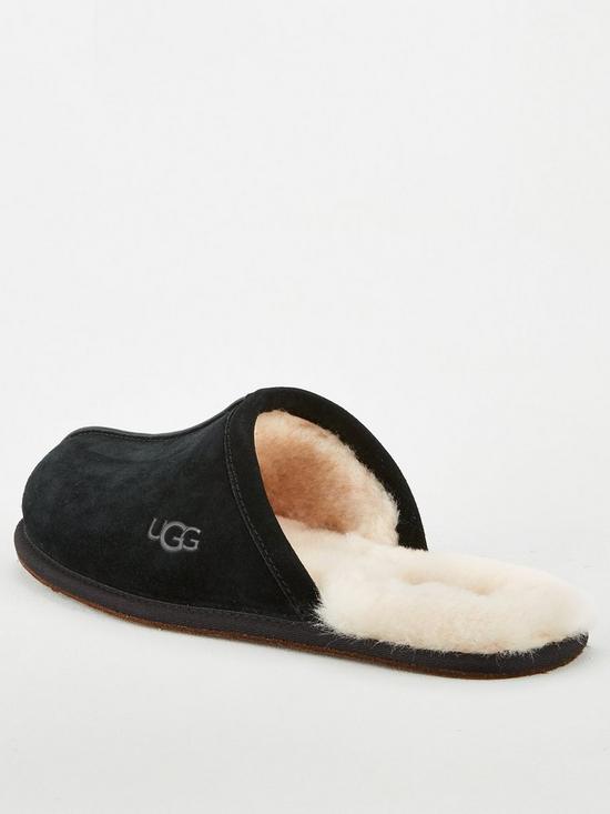 stillFront image of ugg-scuff-suede-sheepskin-lined-slippers-black