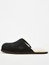  image of ugg-scuff-suede-sheepskin-lined-slippers-black