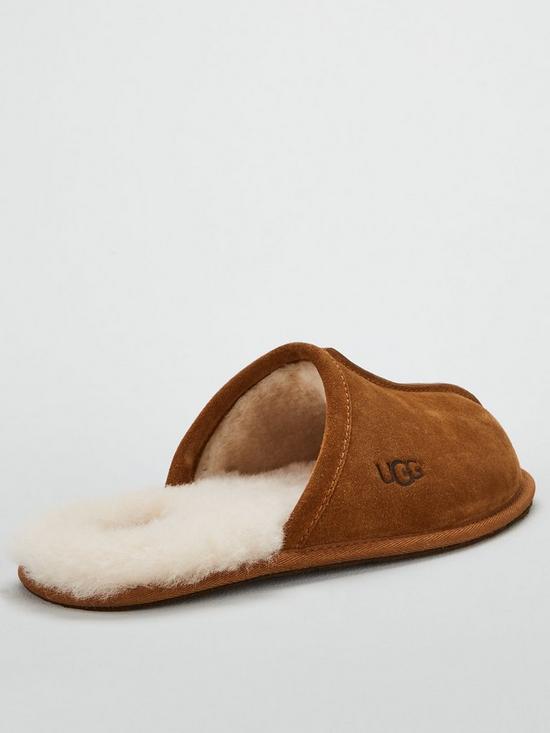 stillFront image of ugg-scuff-suede-sheepskin-lined-slippers-chestnut