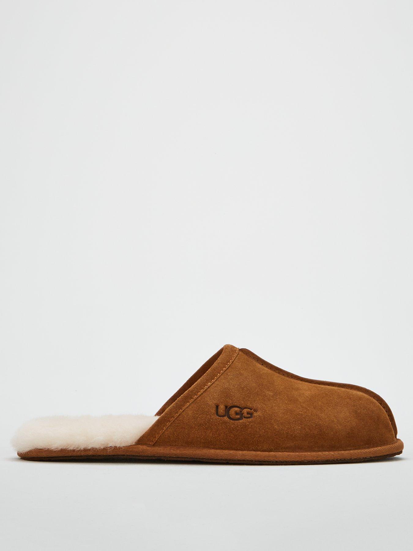 Mens brown 2025 leather ugg slippers