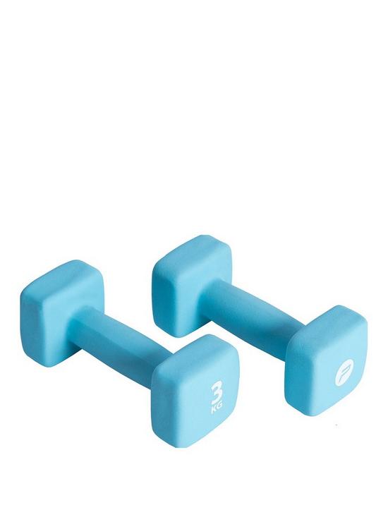 front image of pure2improve-pair-of-neoprene-coated-dumbbells-3kg