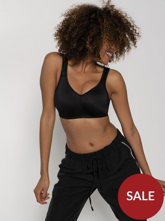 front image of dorina-flex-non-padded-sports-bra-black