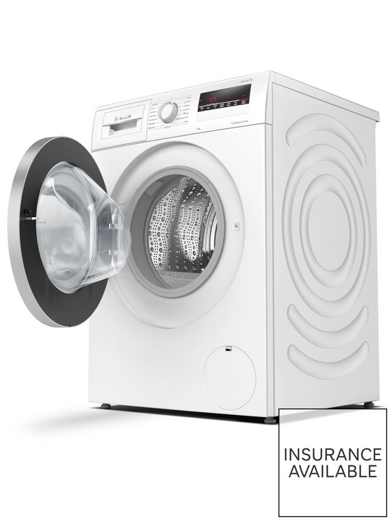 stillFront image of bosch-wan28281gb-8kg-wash-1400-spin-washing-machine-white-silver-door