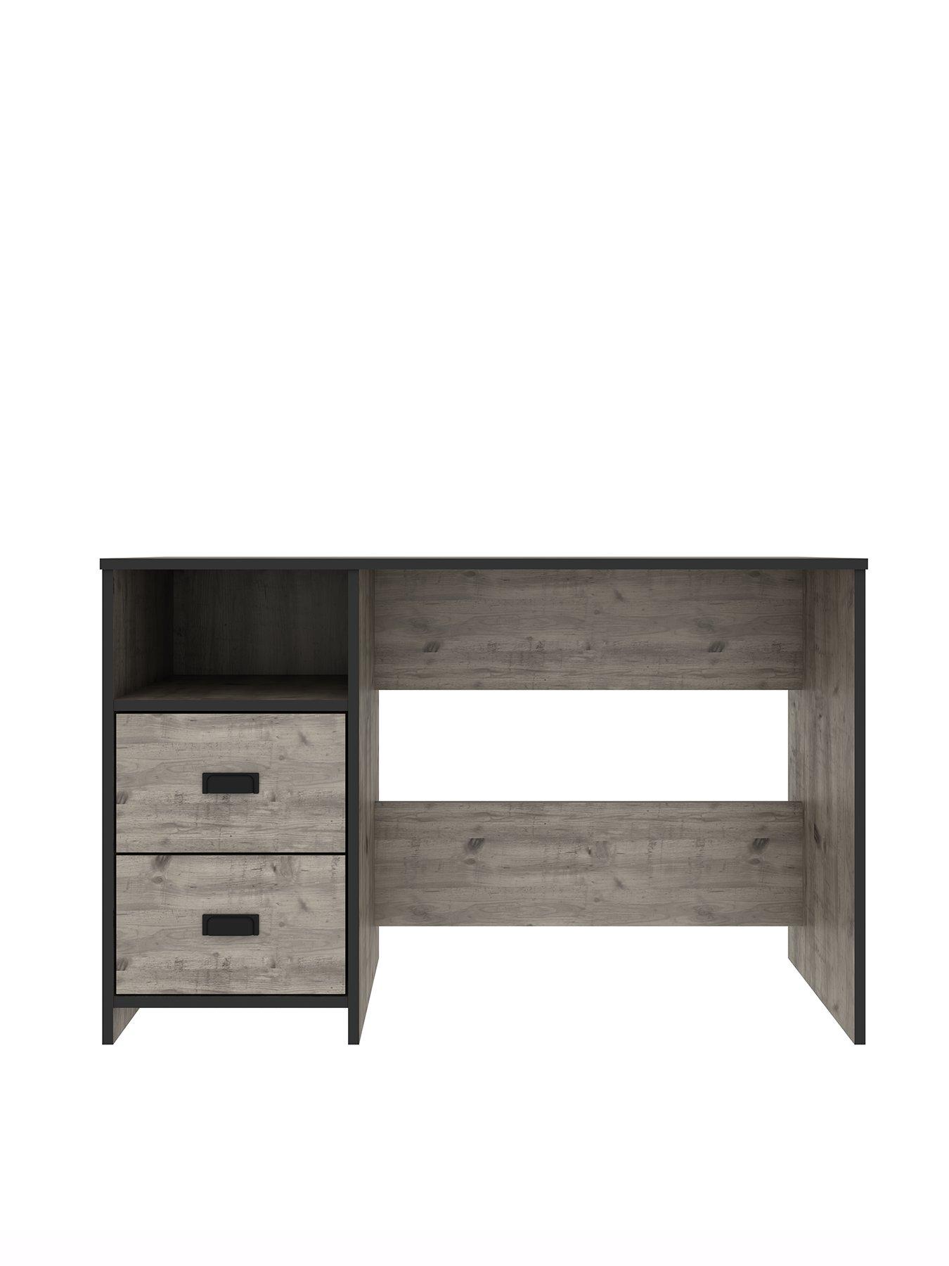 Image 4 of 6 of The Very Collection Jackson 4 Piece Package - Kids 2 Door, 1 Drawer Wardrobe, 2 +&nbsp;2 Drawer Chest, 2 Drawer Bedside Chest and Desk - Mexican Grey