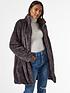 image of dorothy-perkins-funnel-collar-textured-longline-faux-fur-coat--nbspgrey
