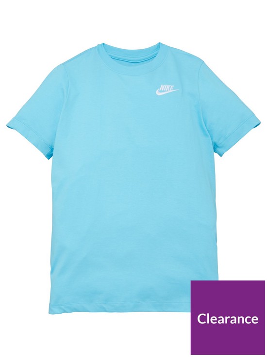 front image of nike-boys-nswnbspembroidered-futura-t-shirt-blue