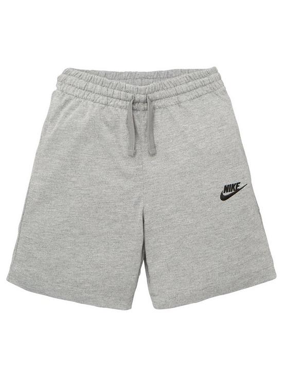 front image of nike-boys-nsw-jersey-short-grey