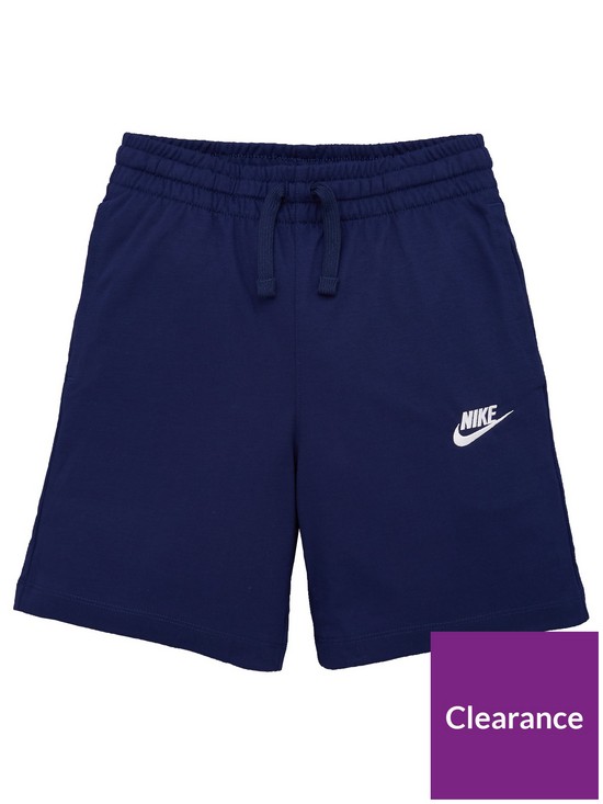 front image of nike-boys-nsw-jersey-short-navy