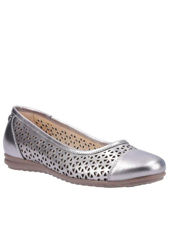 front image of hush-puppies-leah-ballerina-pumps-pewter