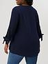  image of v-by-very-curve-tie-sleeve-tunic-navy