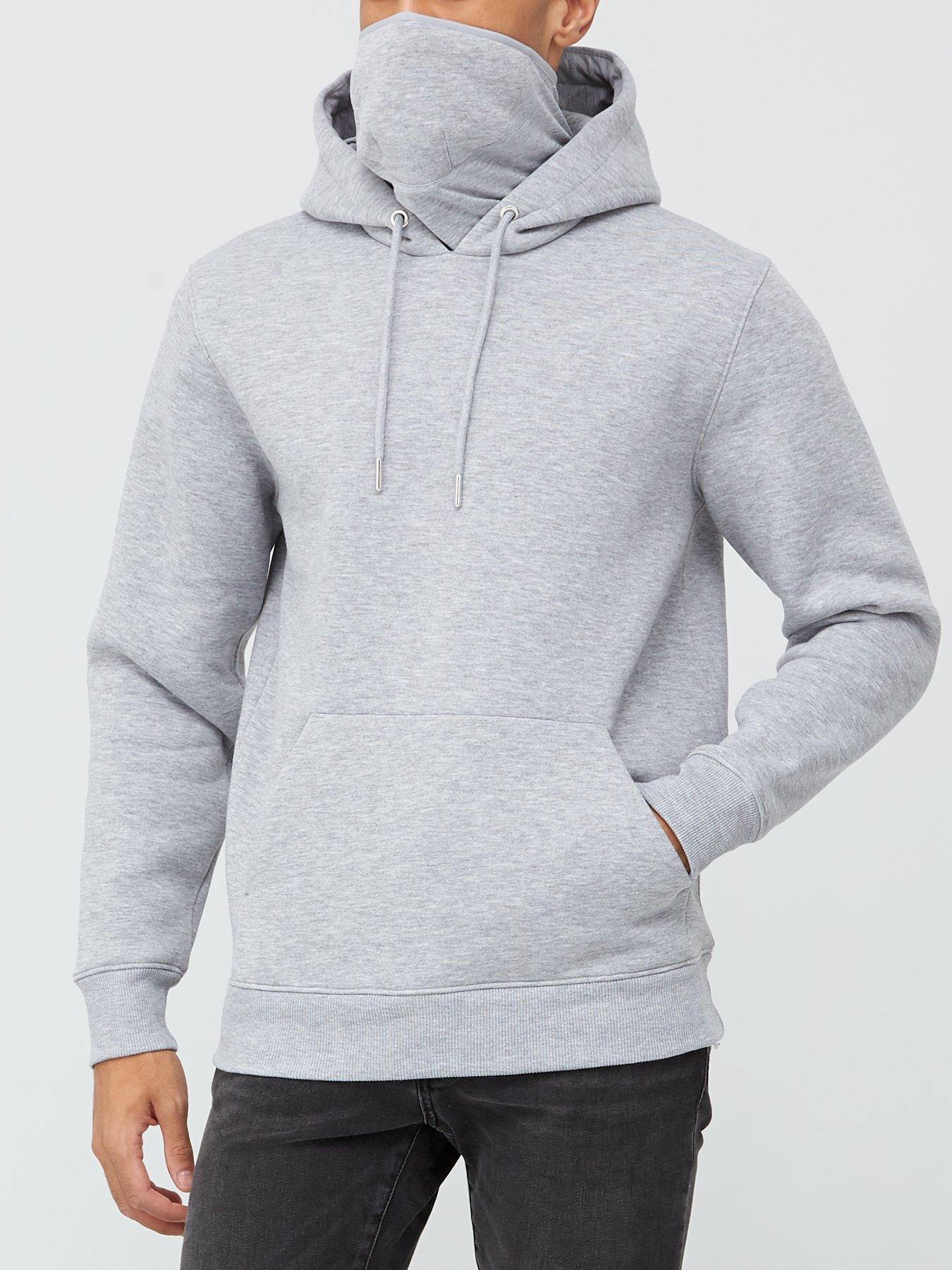 Very Man Hoodie With Face Covering - Grey | littlewoods.com