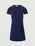 image of michelle-keegan-ruched-side-t-shirt-dress-navy