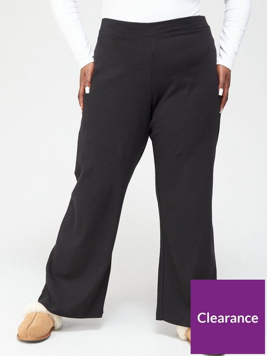 front image of v-by-very-curve-lounge-wide-leg-trouser-black