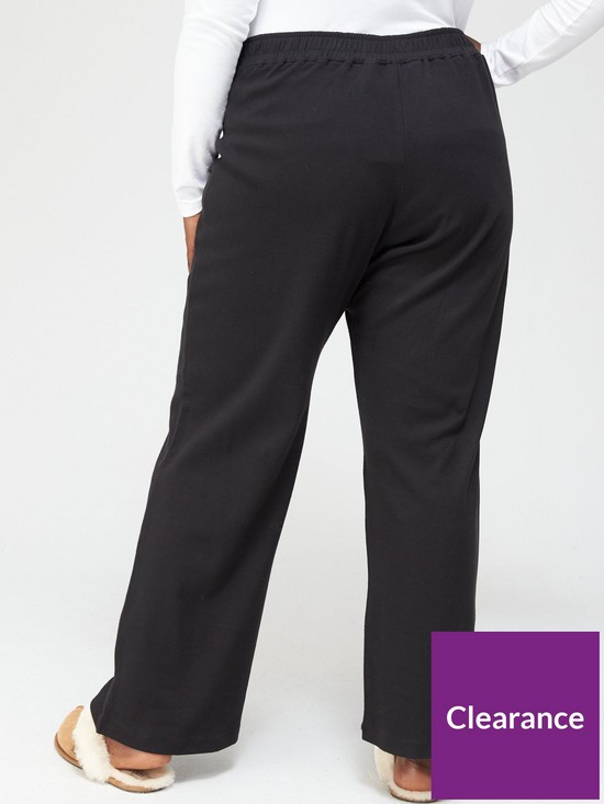 stillFront image of v-by-very-curve-lounge-wide-leg-trouser-black