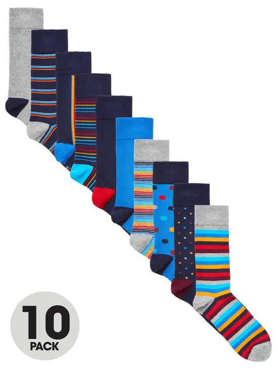 front image of very-man-fresher-for-longer-10-pack-pattern-socks-multi-bright