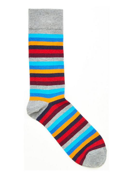 stillFront image of very-man-fresher-for-longer-10-pack-pattern-socks-multi-bright