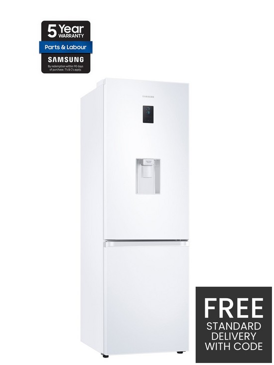 stillFront image of samsung-rb34t652dwweu-frost-free-fridge-freezer-with-spacemaxtrade-and-non-plumbed-water-dispenser-white