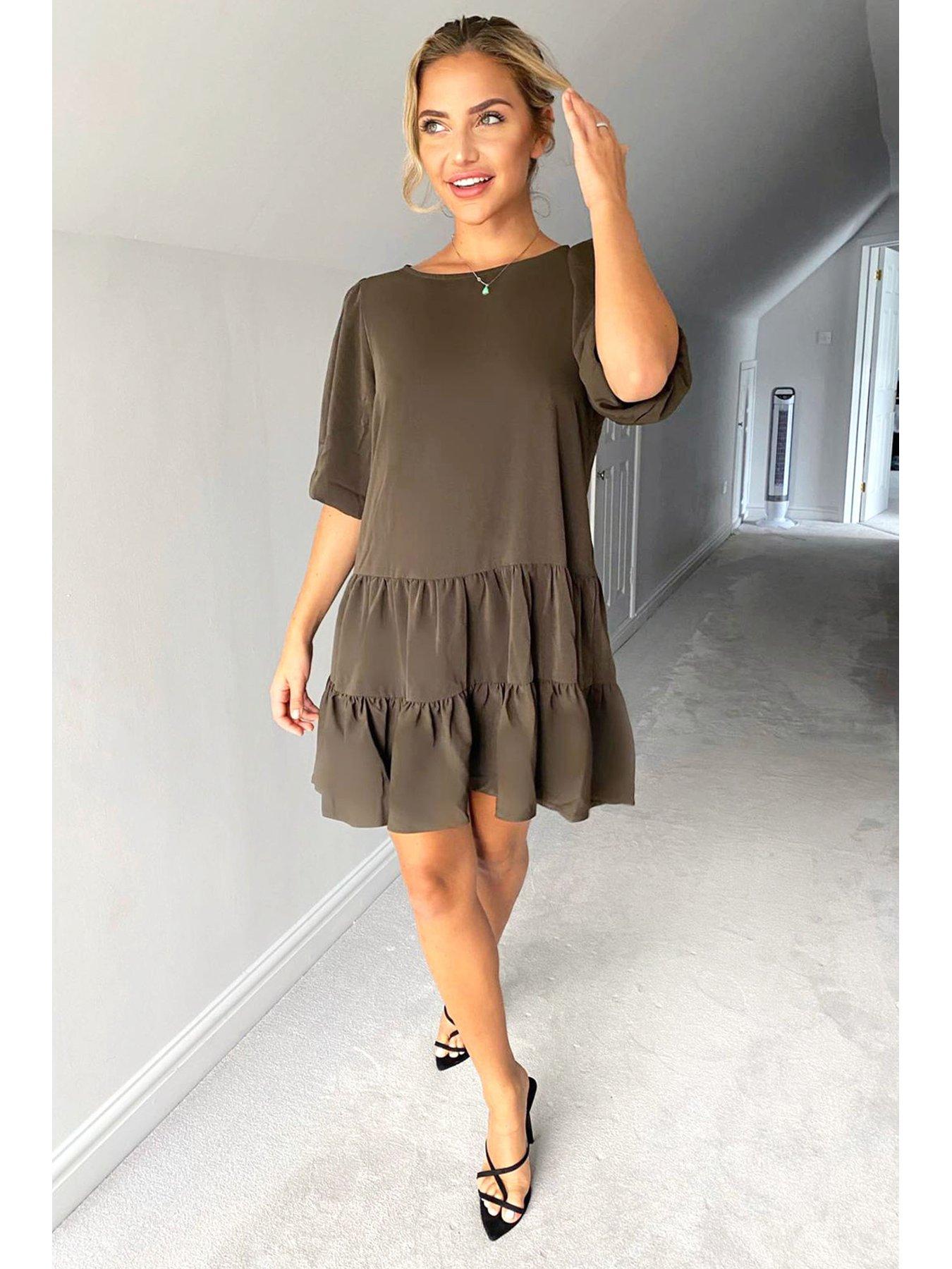 khaki smock dress