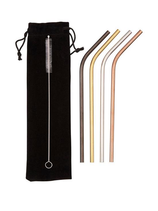 front image of premier-housewares-mimo-bent-stainless-steel-straws-set-of-4