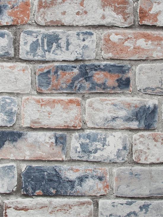 stillFront image of fresco-distressed-brick-navy-and-red-wallpaper