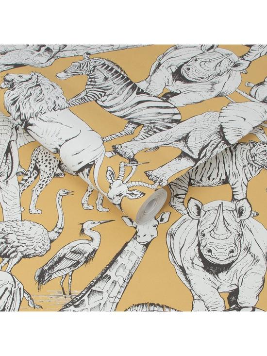 front image of superfresco-easy-kidsnbspjungle-animals-jaune-wallpaper