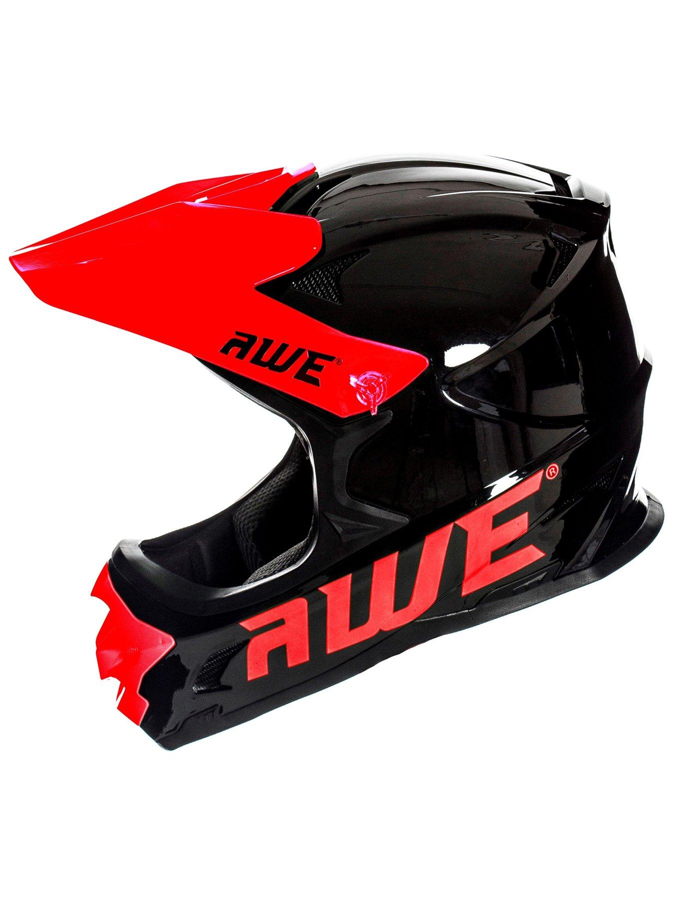 image of awe-blaze-junior-16-adult-bmxdownhillfull-faceenduro-helmet-56-58cm-blackred