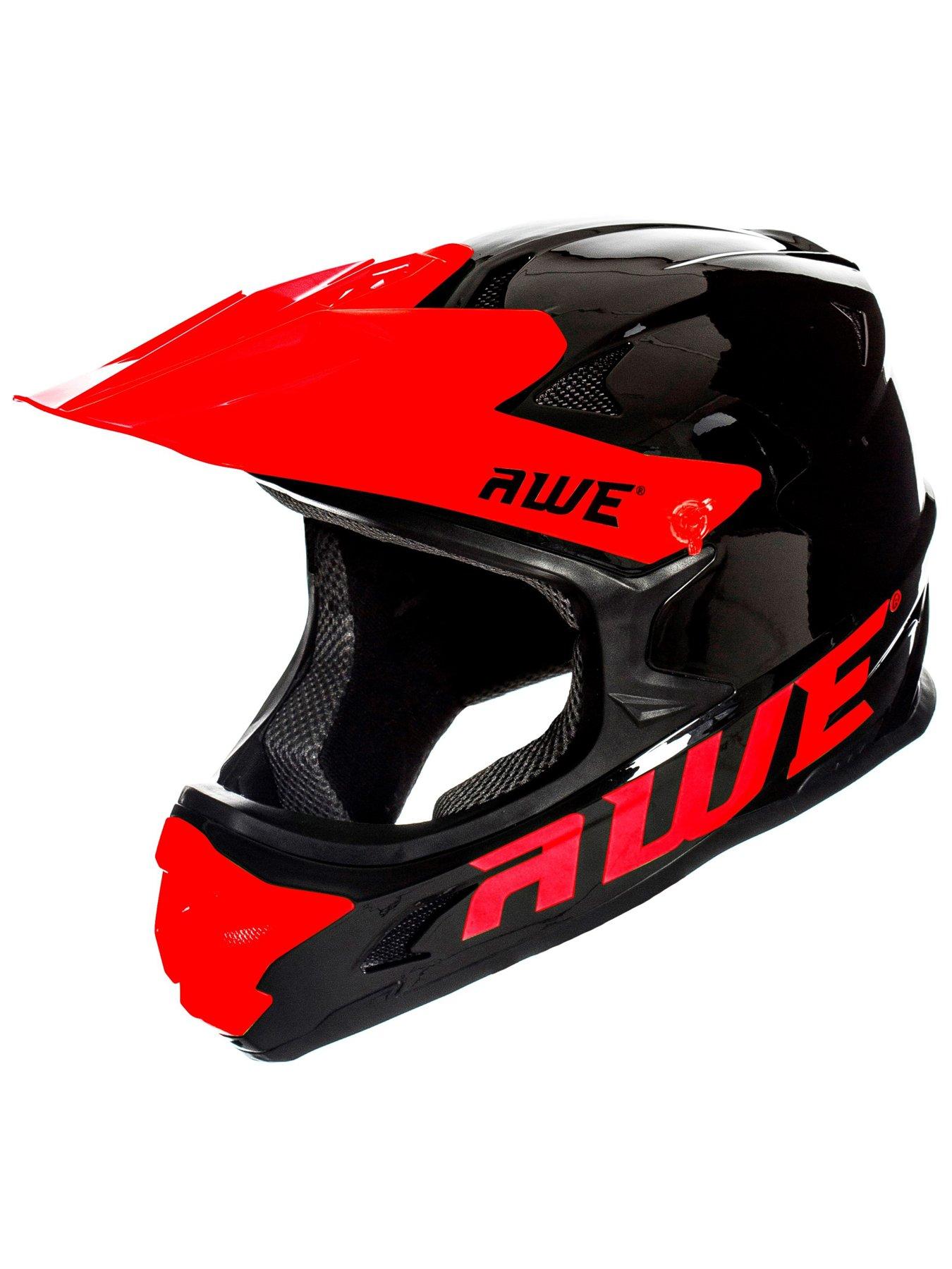  image of awe-blaze-junior-16-adult-bmxdownhillfull-faceenduro-helmet-56-58cm-blackred