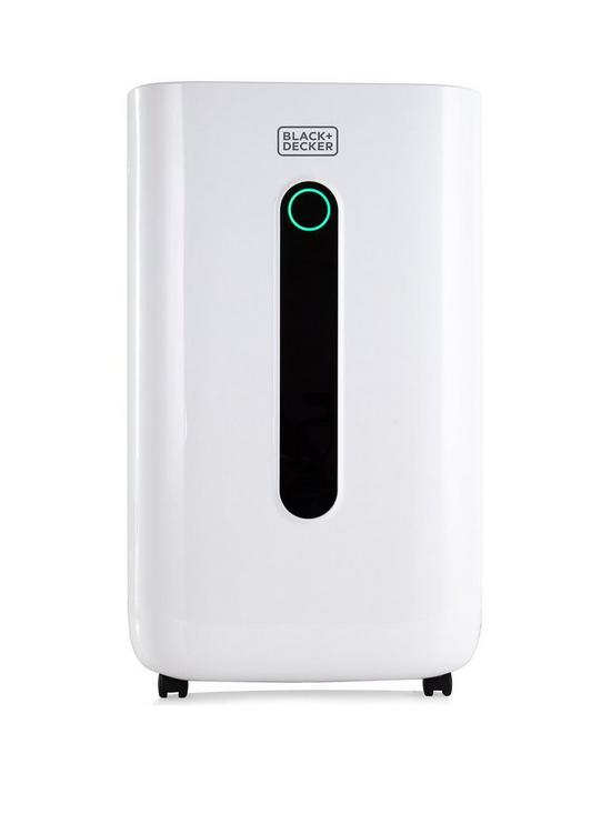 front image of black-decker-20l-dehumidifier-4-modes-2-speed-settings-humidity-sensor-24-hour-timer-white-bxeh60004gb