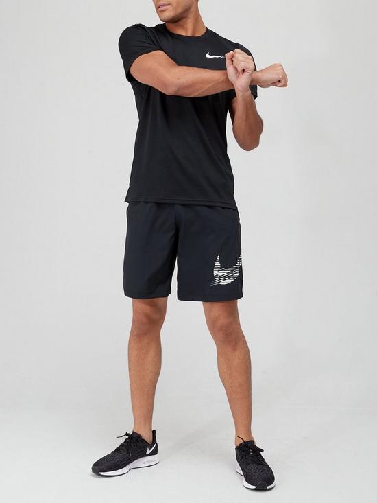 front image of nike-training-dry-superset-t-shirt-black