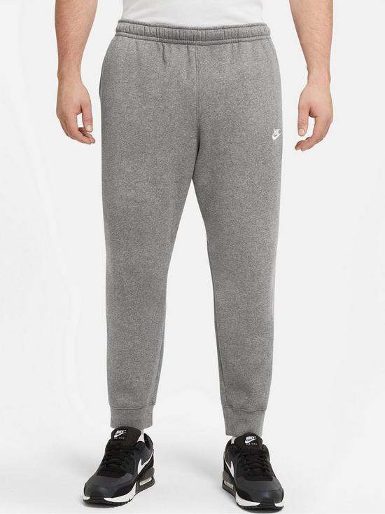 front image of nike-club-joggers-charcoal
