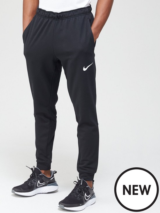 front image of nike-training-dry-taper-pants-black